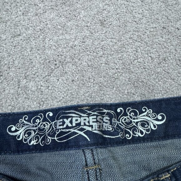 Express Jeans Ultra Skinny Zelda Slim Fit Rhinestone Blue Low Rise Women’s Sz 10 - Picture 9 of 13